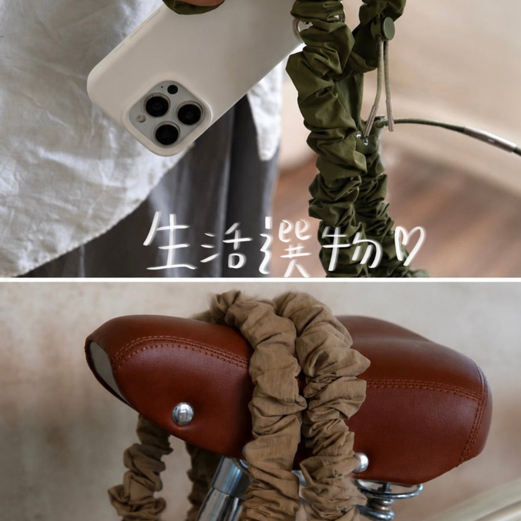 低能量生活感皺褶手機掛繩